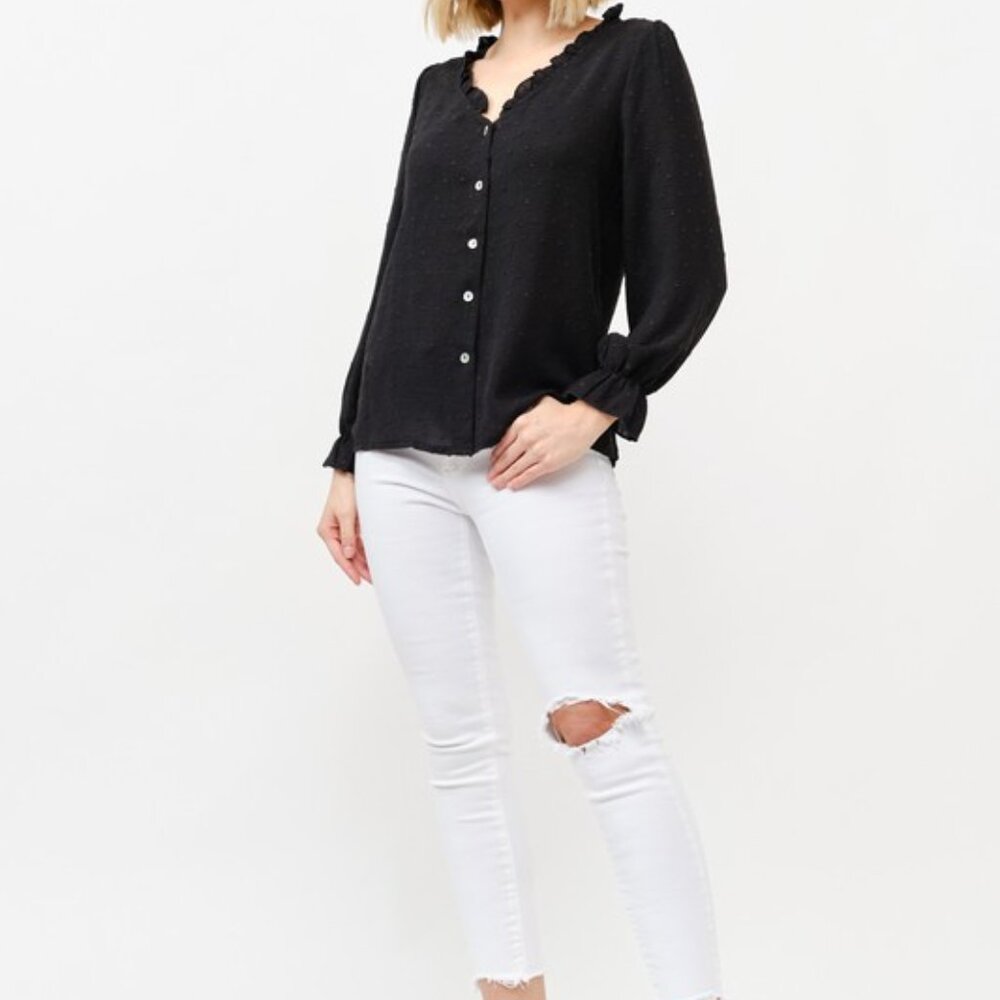 nwt And The Why Polka Dot Ruffle‎ Detailed Blouse Top - Picture 4 of 11